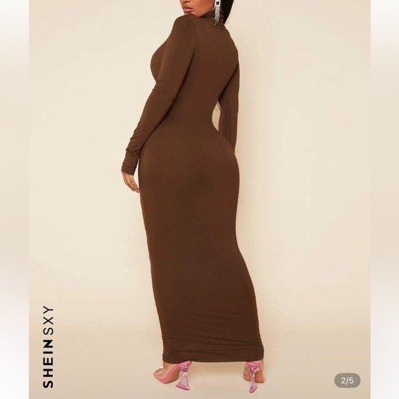 SHEIN Brown Bodycon Maxi Dress - Picture 1 of 3
